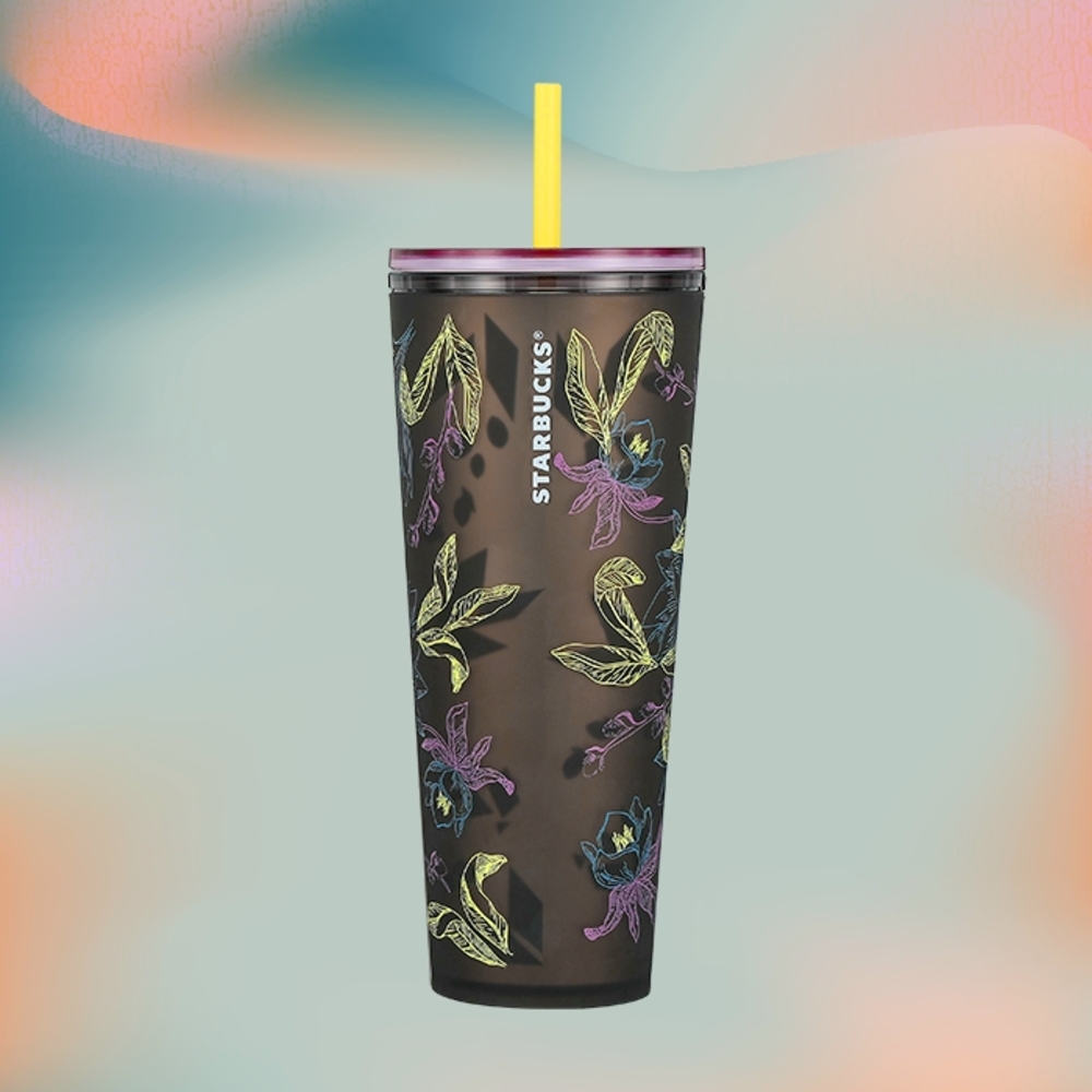 Starbucks Floral Tumbler with Straw